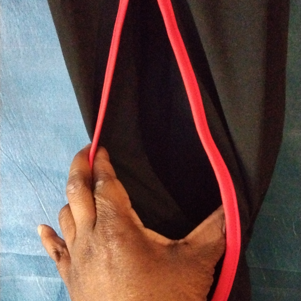 Sporty Black and Red Track Pants - Picture 3 of 3